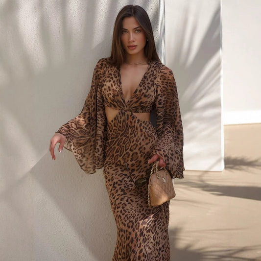 Flared Sleeve Maxi Summer Dress