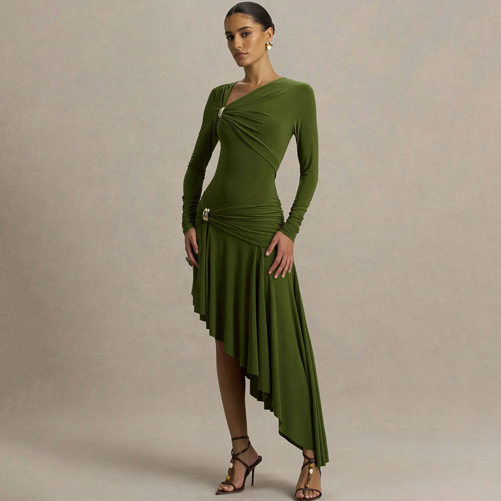 Sculpted Waist Detail Midi Dress